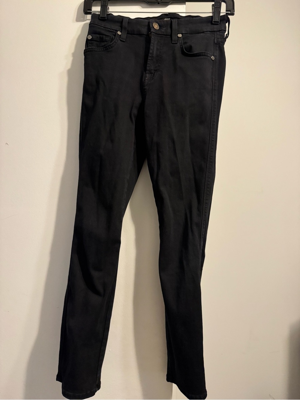 7 for all Mankind Kimmie Crop Black Skinny Jeans